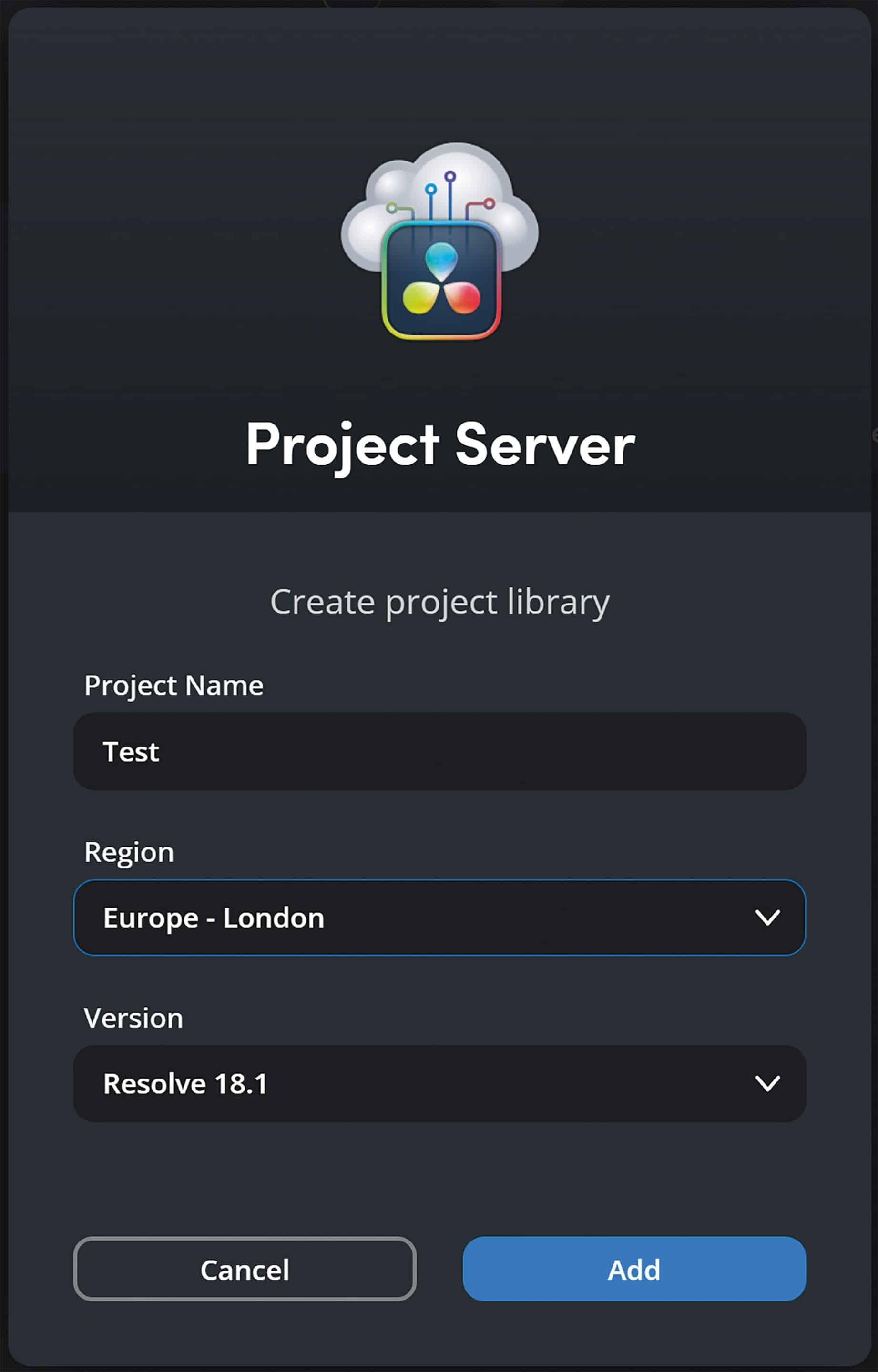 project server interface for creating a project digital production Project server interface for creating a project