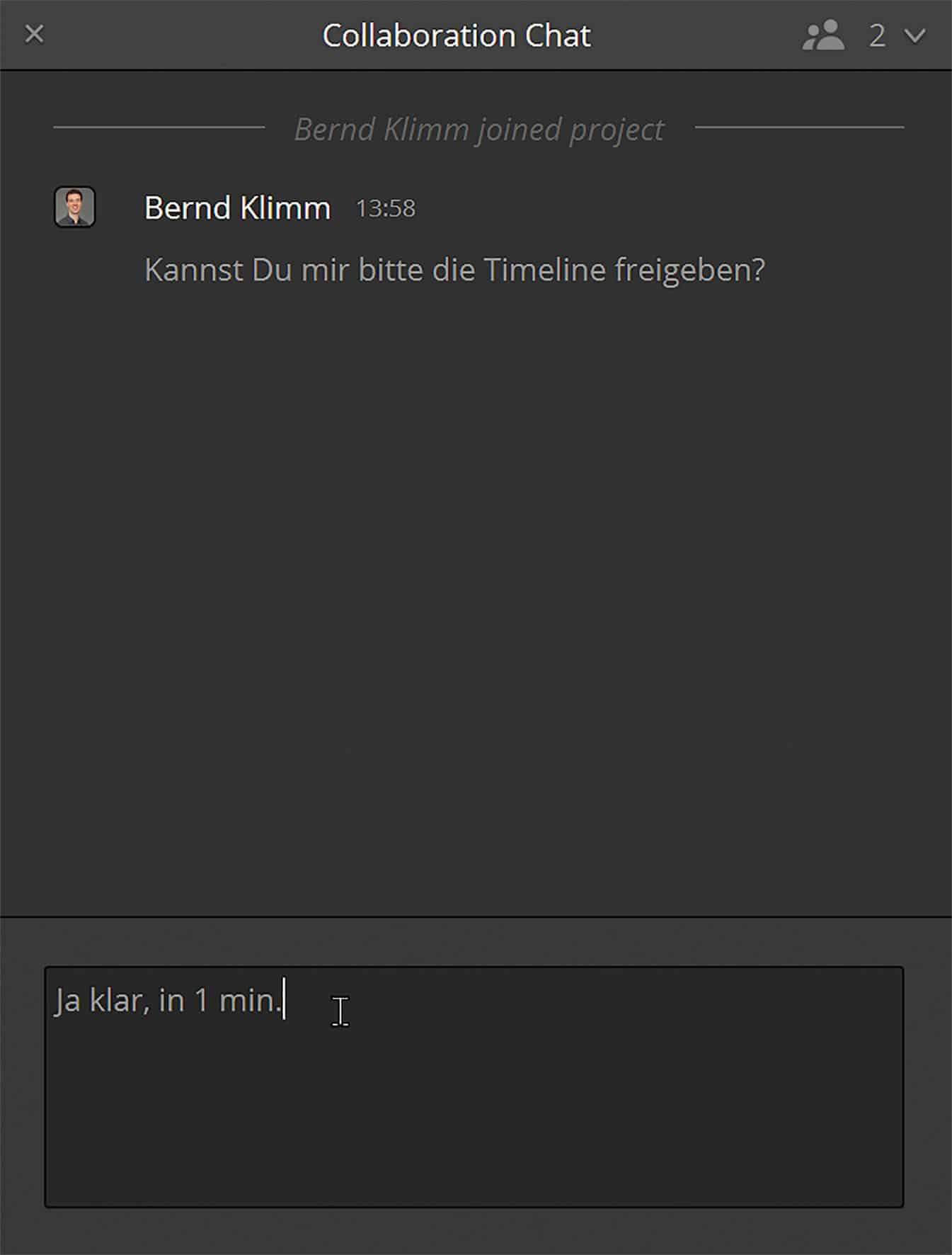 chat conversation about project timeline digital production Chat conversation about project timeline