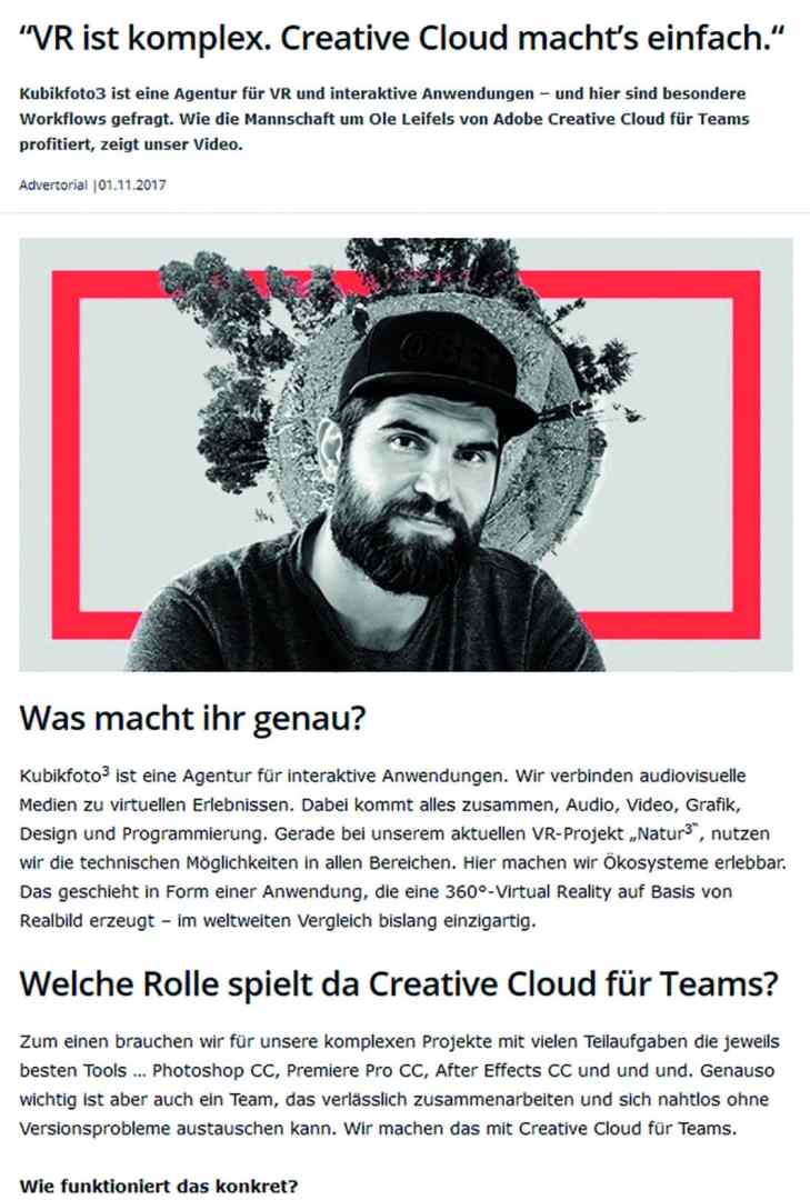 advertorialmeldung digital production