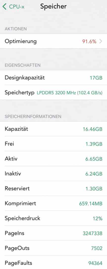 a smartphone screen displaying storage information with various details including design capacity available space active inactive and reserved storage data digital production A smartphone screen displaying storage information with various details including design capacity, available space, active, inactive, and reserved storage data.