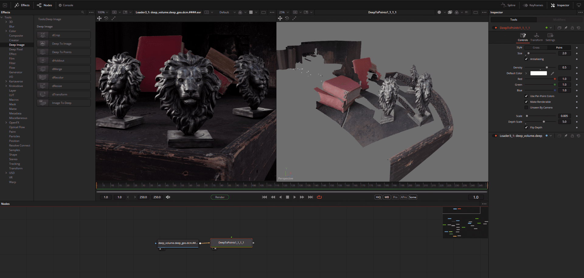 3d software interface displaying lion sculptures and red chairs digital production 3D software interface displaying lion sculptures and red chairs.