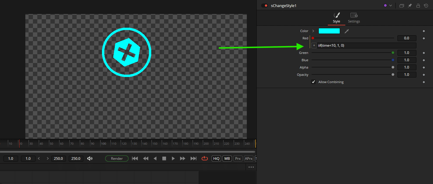 editing interface with a circular blue element and settings panel visible digital production Editing interface with a circular blue element and settings panel visible.