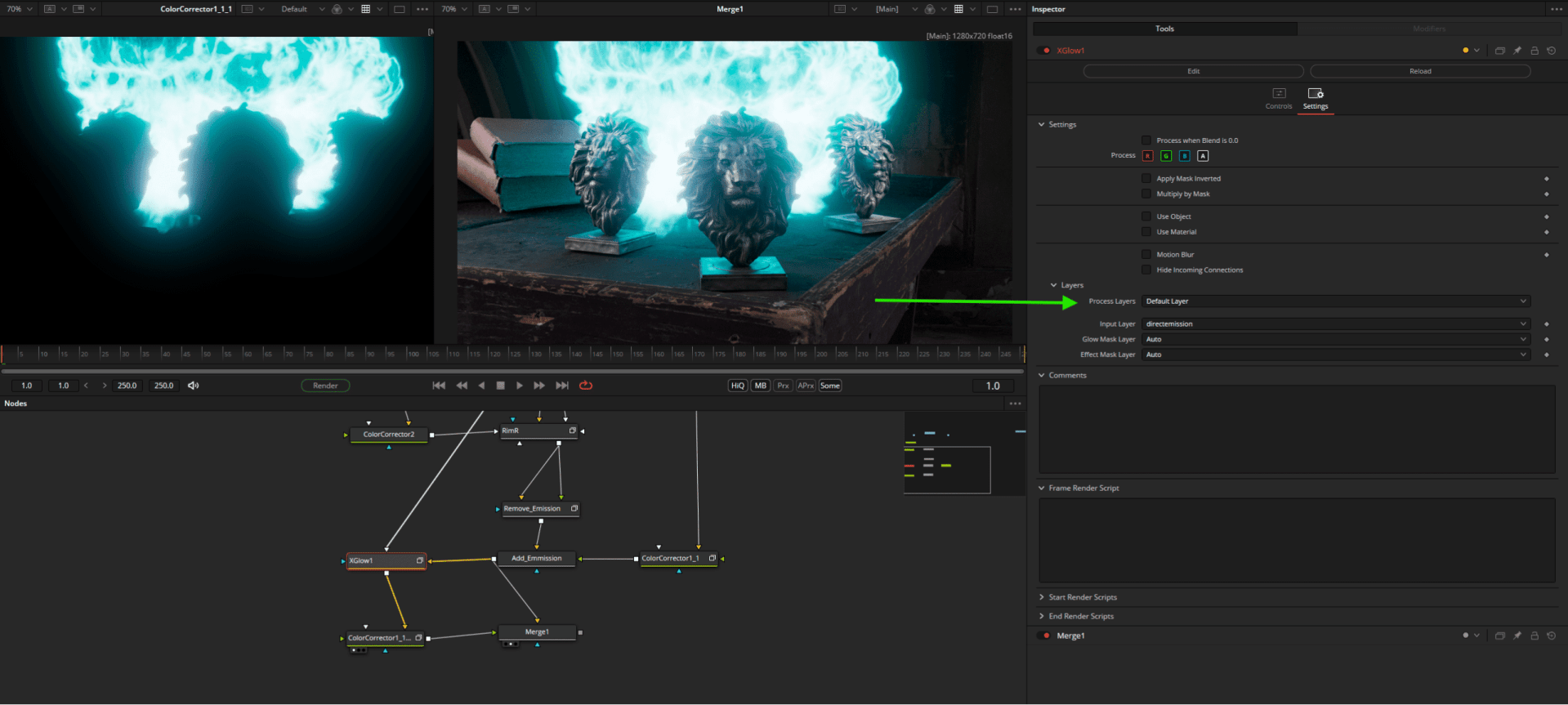 3d software interface showing glowing objects digital production 3D software interface showing glowing objects