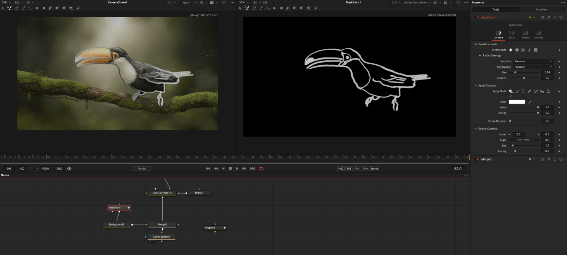 a toucan on a branch alongside a drawn outline in a software interface digital production A toucan on a branch alongside a drawn outline in a software interface