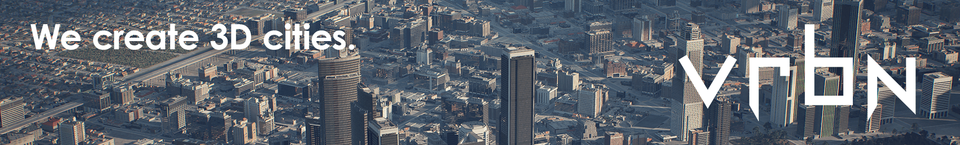 an aerial view of a city skyline featuring various tall buildings and urban structures accompanied by the text we create 3d cities and the logo vndn in stylized font digital production An aerial view of a city skyline featuring various tall buildings and urban structures, accompanied by the text "We create 3D cities" and the logo "vndn" in stylized font.