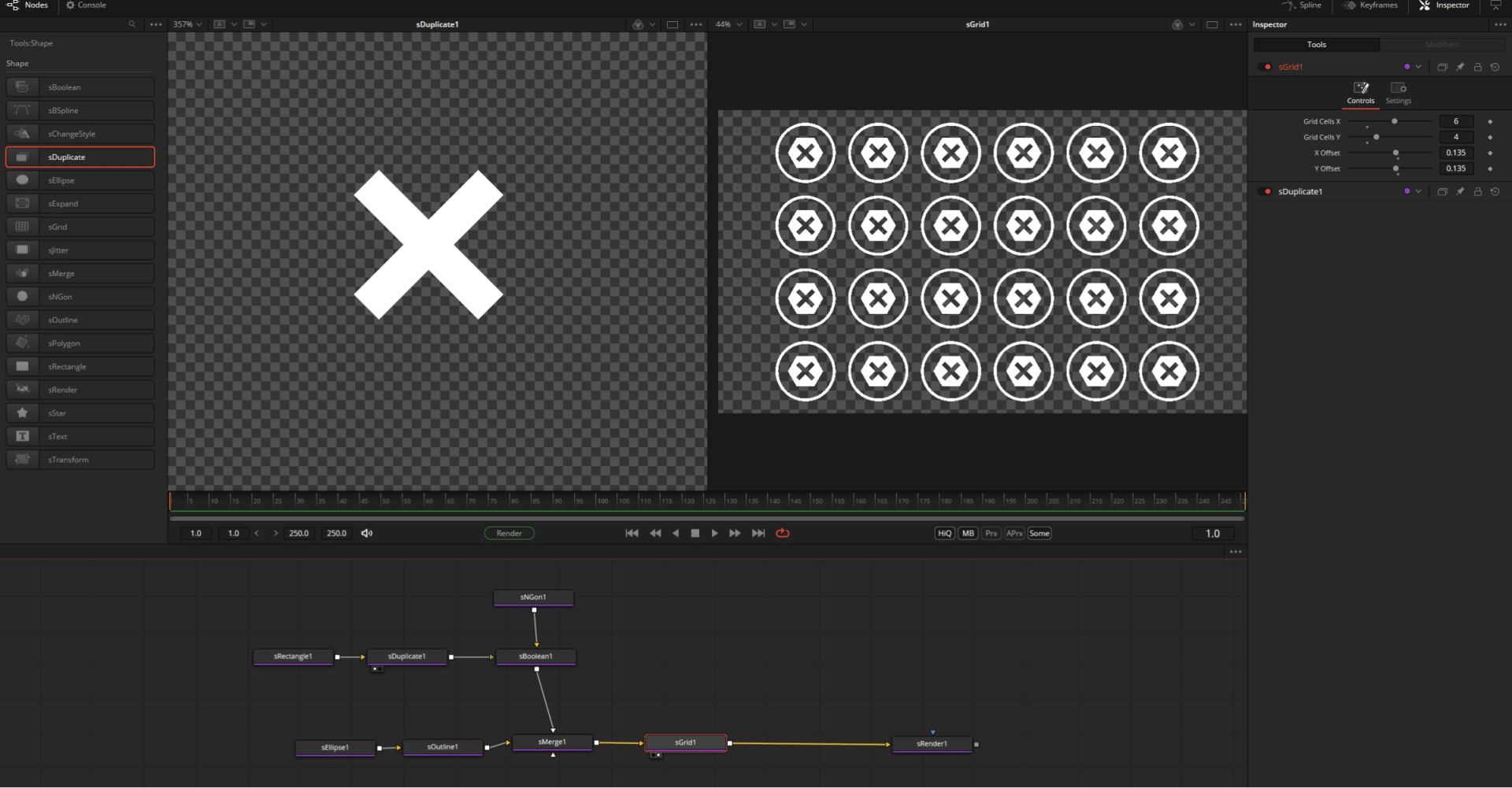graphical user interface displaying an editing software layout with shapes and nodes digital production Graphical user interface displaying an editing software layout with shapes and nodes