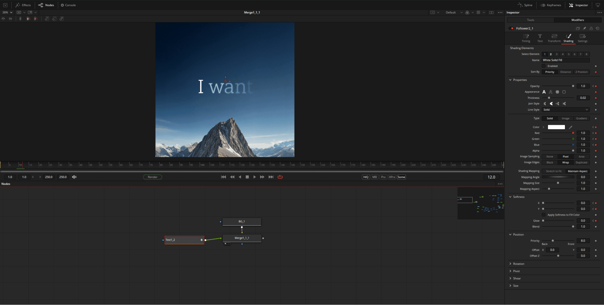 editing interface with mountain and text digital production Editing interface with mountain and text.