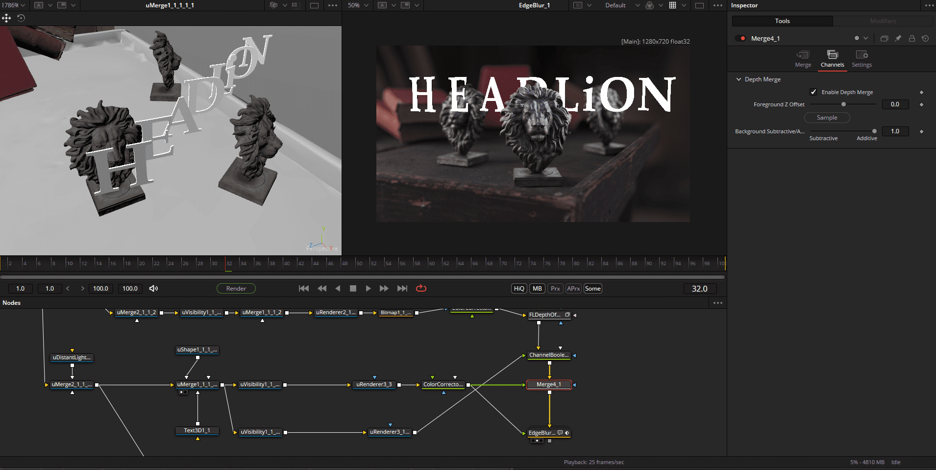 3d models of lion sculptures and text in editing software digital production 3D models of lion sculptures and text in editing software.